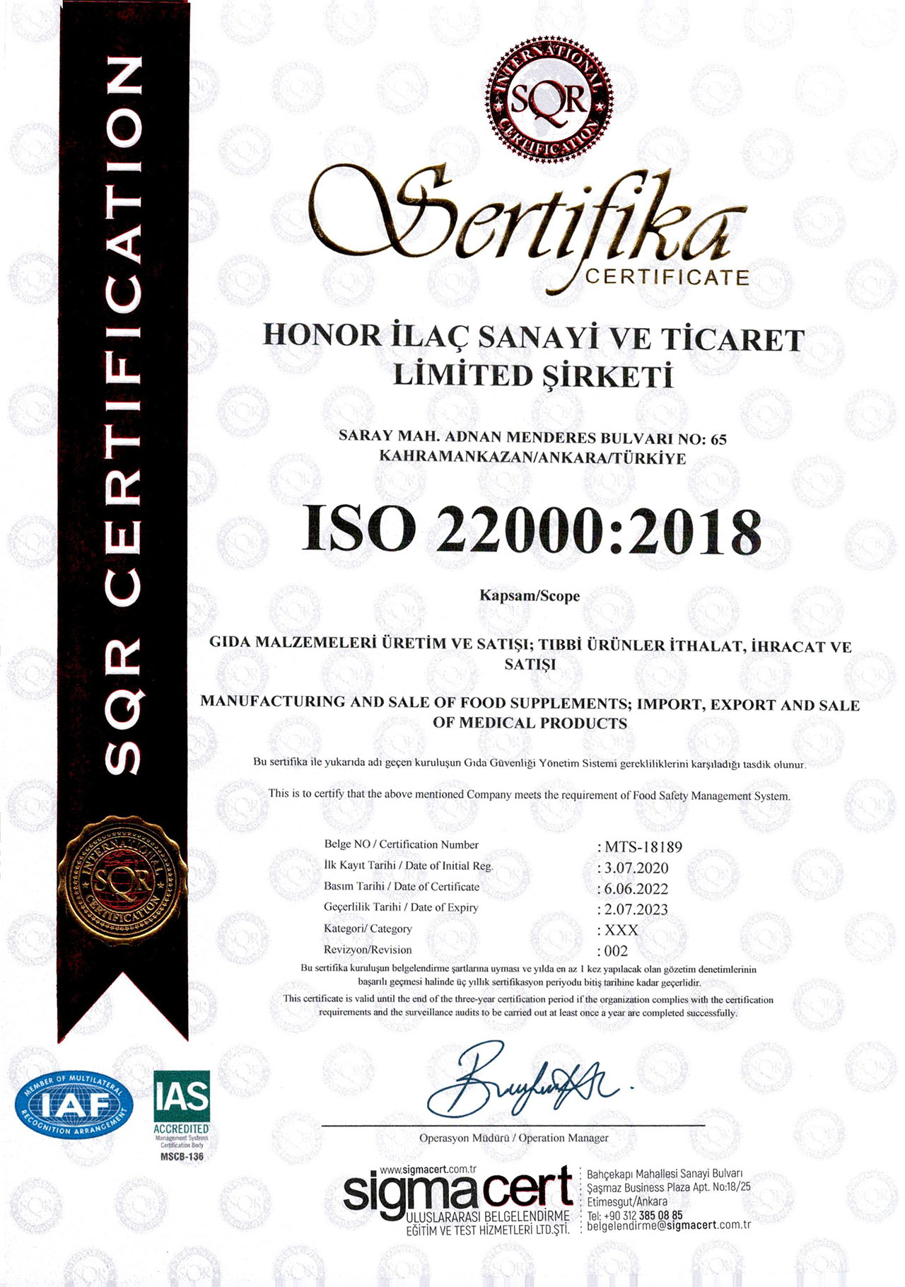 CERTIFICATES