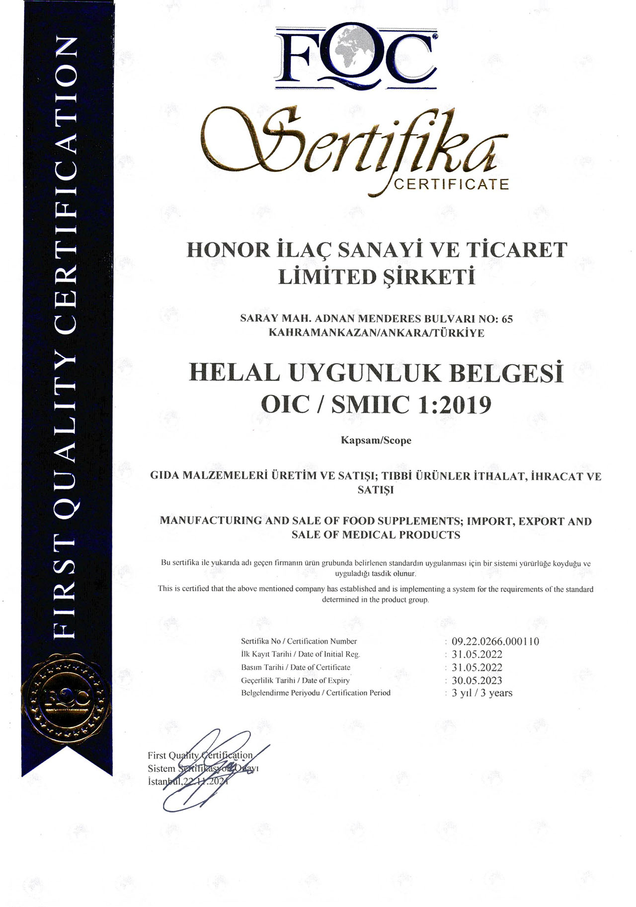 CERTIFICATES